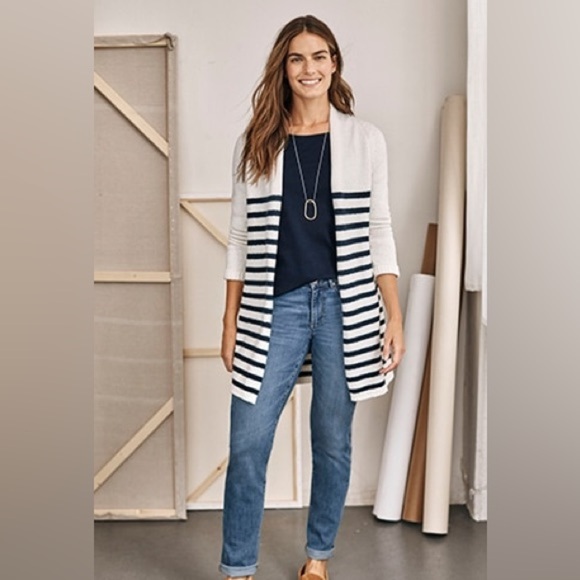 J. Jill Stripped Long Sleeve Cardigan Size XL - Picture 1 of 9
